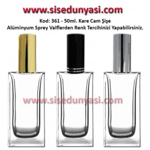 PARFÜM ŞİŞESİ KÜP MODEL METAL SPREYLİ 50ml Kod: 361