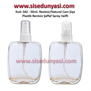 PARFÜM ŞİŞESİ YASSI KÖŞELİ ZENGİN GÖRÜNÜMLÜ 50ml Kod: 362 