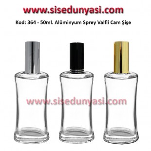 PARFÜM ŞİŞESİ  DAR OMUZLU METAL SPREYLİ 50ml Kod: 364 