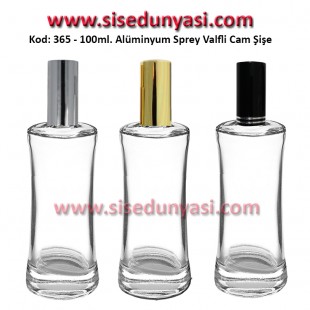 PARFÜM ŞİŞESİ DAR OMUZLU METAL SPREYLİ 100ml Kod: 365 