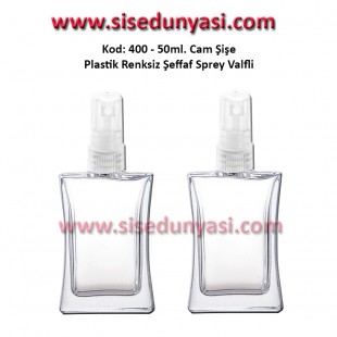 PARFÜM ŞİŞESİ KÖŞELİ CAM 50ml  Kod: 400 