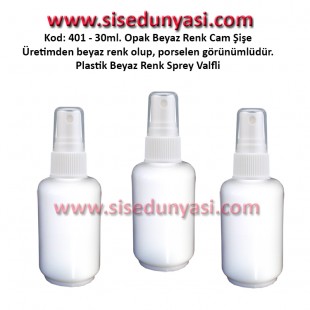 PORSELEN GÖRÜNÜMLÜ BEYAZ CAM PARFÜM ŞİŞESİ 30ml Kod: 401