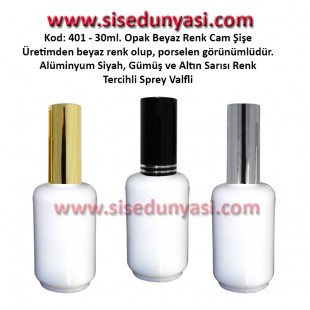 PORSELEN GÖRÜNÜM BEYAZ CAM PARFÜM ŞİŞESİ 30ml Kod: 401