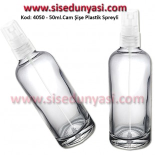 Plastik Spreyli Cam Parfüm Şişesi 50ml Kod: 4050