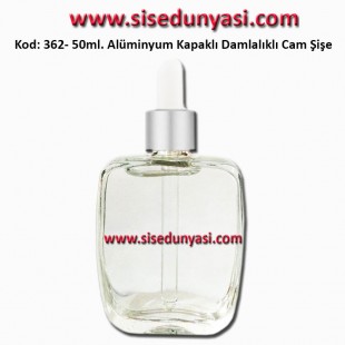 Lüks Seri Cam Pipetli Cilt Bakım Şişesi 50ml Kod: 362