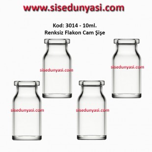 10ml. Flakon Renksiz Cam Şişe Kod: 3014