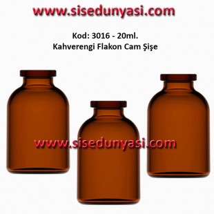 20/25ml. Flakon Kahverengi Cam Şişe Kod: 3016  