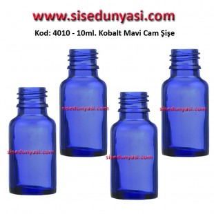 10ml. Kobalt Mavi Cam Şişe Kod: 4010 