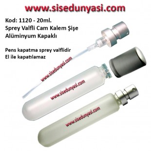 Buzlu Cam Kalem Parfüm Şişesi 20ml Kod: 1120