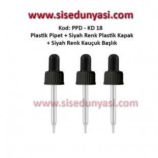 Plastik Pipetli Plastik Kapaklı Damlalık Kod: PPP-KD-18