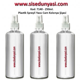 PARFÜM ve KOLONYA ŞİŞESİ YASSI DİZAYN 250ml Kod: 7140