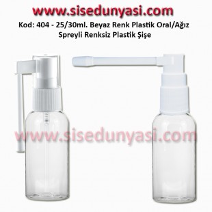 Ağız Spreyli Plastik Şişe 25/30ml Kod: 404 