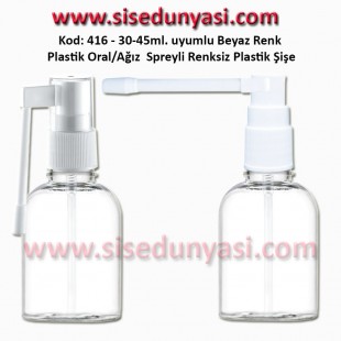 Ağız Spreyli Plastik Şişe 50ml Kod: 416