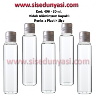 25/30ml ALÜMİNYUM KAPAKLI PLASTİK ŞİŞE Kod: 406 