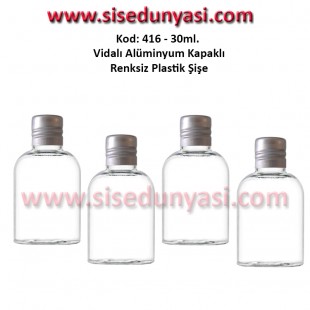 25/30ml ALÜMİNYUM KAPAKLI PLASTİK ŞİŞE Kod: 416 