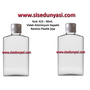 40ml ALÜMİNYUM KAPAKLI PLASTİK ŞİŞE Kod: 415 