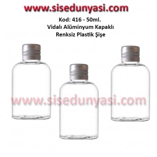 50ml ALÜMİNYUM KAPAKLI PLASTİK ŞİŞE Kod: 416 