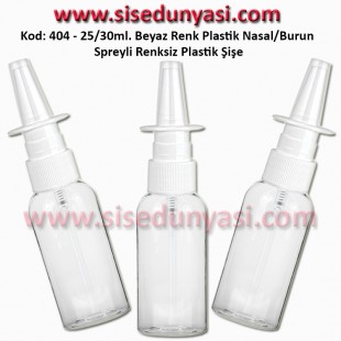 Burun Spreyli Plastik Şişe 25/30ml Kod: 404