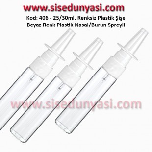 Burun Spreyli Plastik Şişe 25/30ml Kod: 406