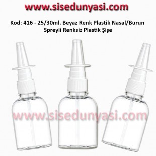 Burun Spreyli Plastik Şişe 25/30ml Kod: 416