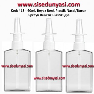 Burun Spreyli Plastik Şişe 40ml Kod: 415