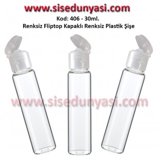 FLIPTOP - ÇITÇIT KAPAKLI PLASTİK ŞİŞE 30ml Kod: 406 