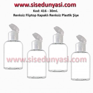 FLIPTOP - ÇITÇIT KAPAKLI PLASTİK ŞİŞE 30ml Kod: 416 