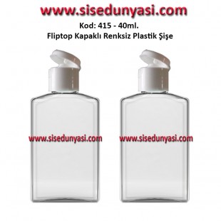 FLIPTOP - ÇITÇIT KAPAKLI PLASTİK ŞİŞE 40ml Kod: 415 