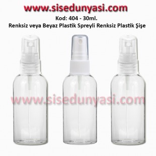 Plastik Parfüm Şişesi Plastik Spreyli 30ml Kod: 404 