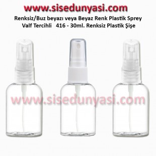 Plastik Parfüm Şişesi Plastik Spreyli 30ml Kod: 416